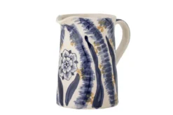 Vase "BlueFlower" - blaue Steingut Vase