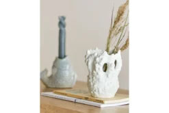 Vase "Cliff" - weiße Steingut Vase