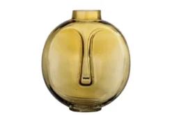 Vase "DAIFU" - gelbbraune Glasvase
