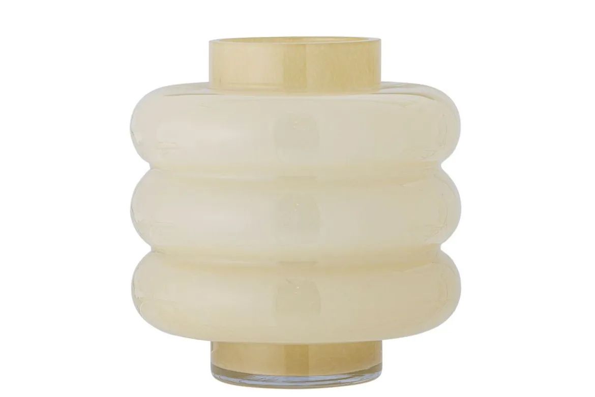 Vase Elara – Mundgeblasenes Glas in warmem Gelb