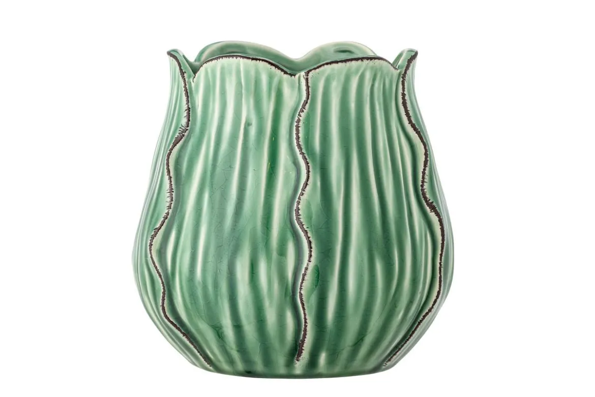 Vase Esra - Grün, aus Steingut