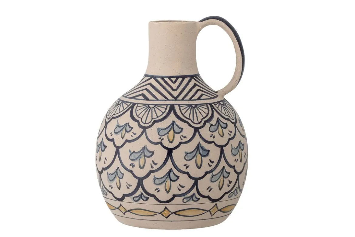Vase "Filigrane" - blaue Steingut Vase
