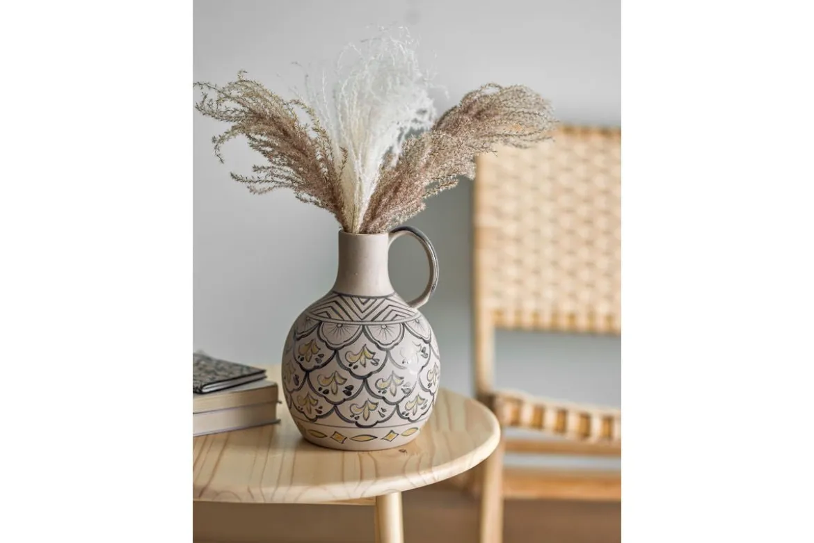 Vase "Filigrane" - blaue Steingut Vase
