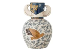 Vase „Granny“ – Steingut mit Gemälde