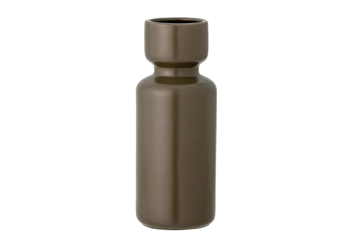 Vase "Greenrusti" - dunkelgrünes Steingut