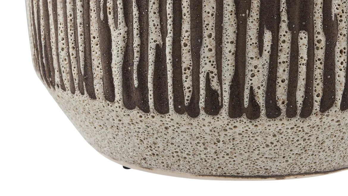 Vase Holiday - aus Keramik in Braun/Weiß