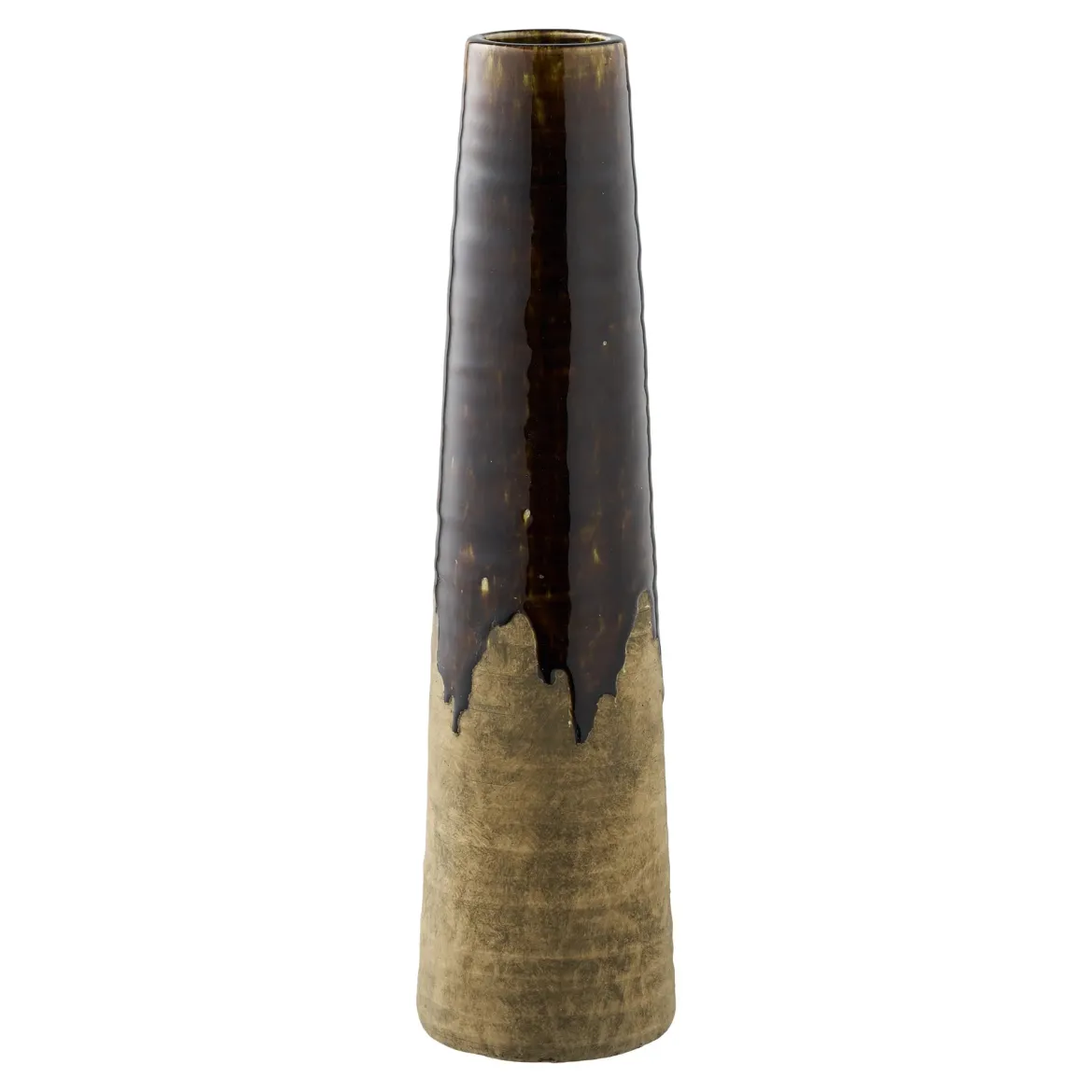 Vase Jorvane - edle Keramikvase in braun - klein