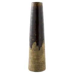 Vase Jorvane - edle Keramikvase in braun - groß