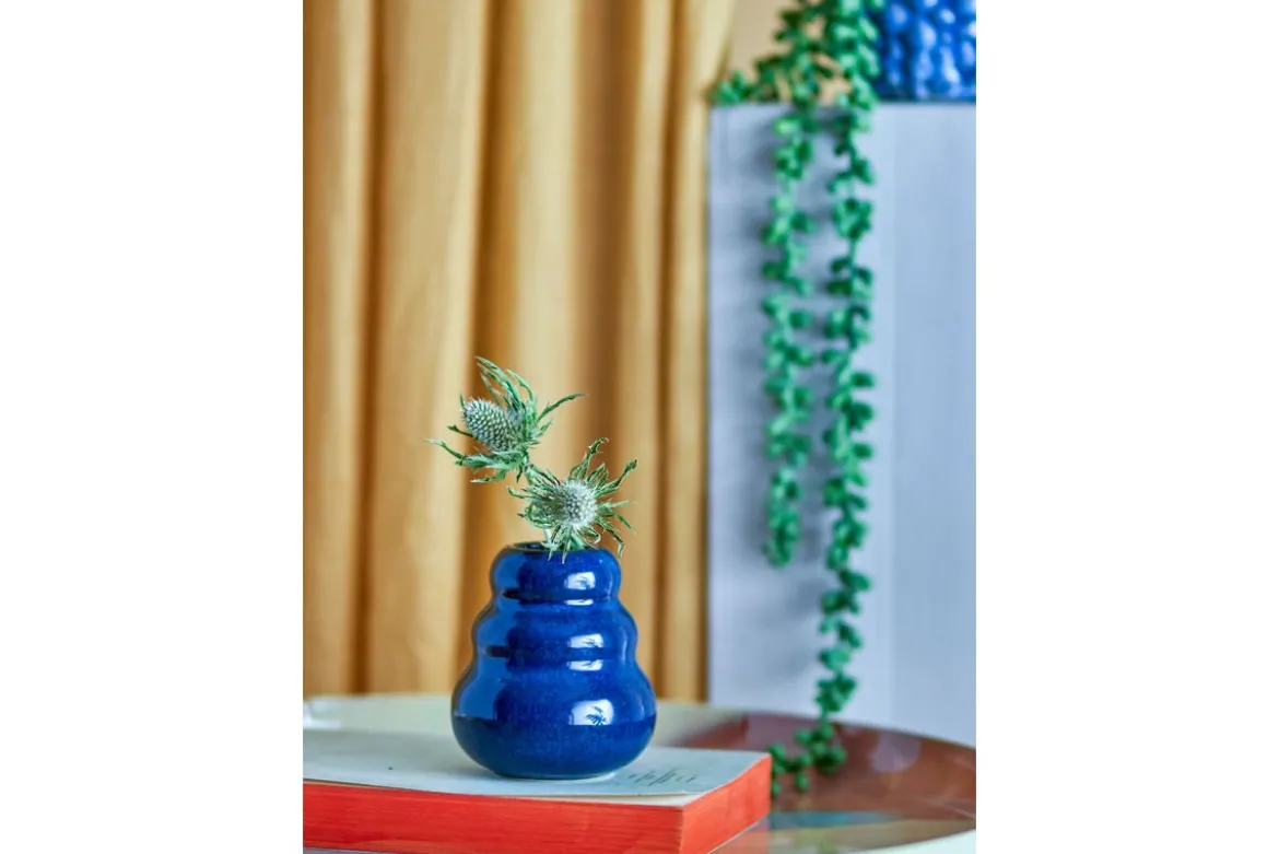 Vase Lulo - Blau, aus Steingut