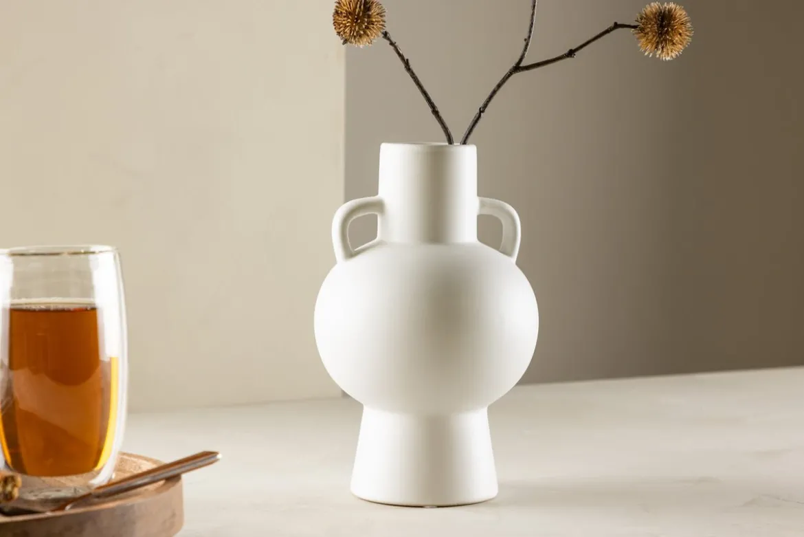 Vase „Lunaro“ – Weiß oder Schwarz, Steinzeug