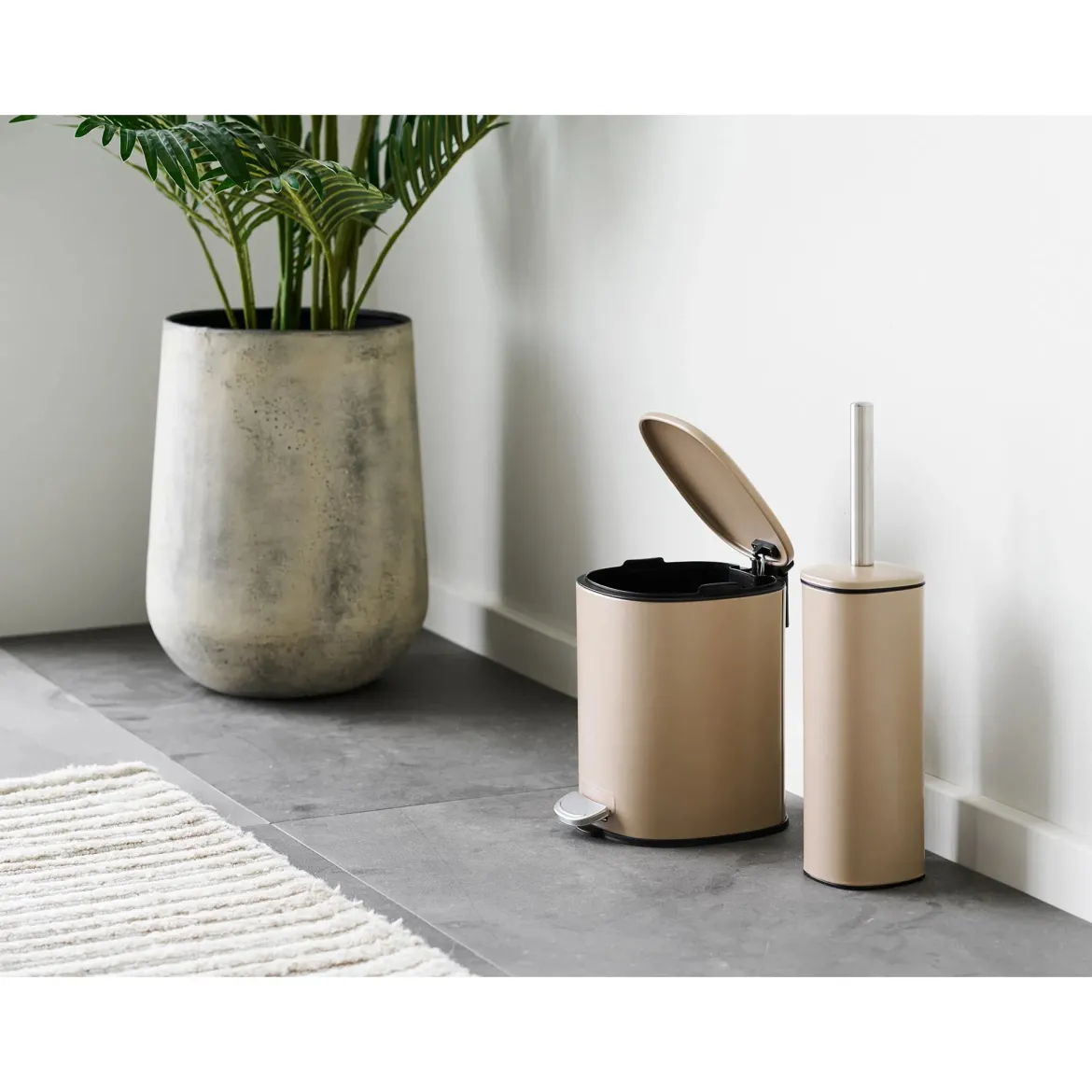 Vase Narvella - aus Metall in antiker Beigeoptik (2er Set)