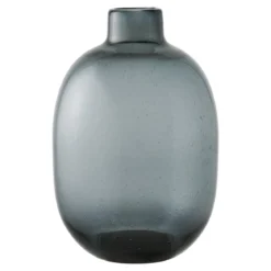 Vase „Noira“ – Rauchglas in tiefem Schwarz