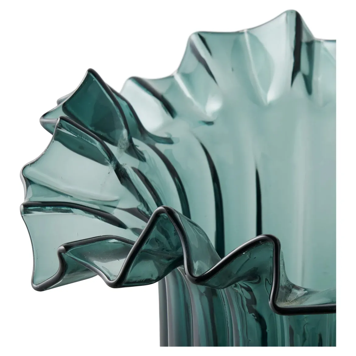 Vase Norelia - edle Glasvase in dunkelgrün