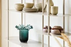Vase Norelia - edle Glasvase in dunkelgrün