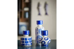 Vasen-Set „Bluvia“ – Blaue Steingutvasen (3-teilig)
