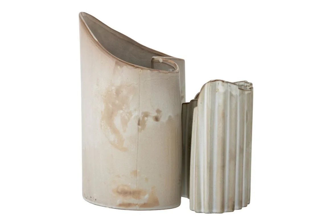 Vasen-Set „Caloma“ – Braunes Steingut (2-teilig)