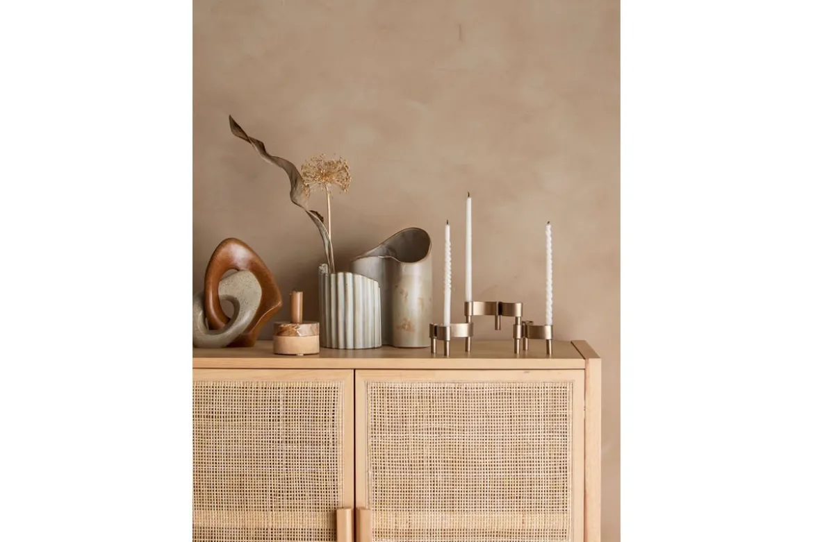 Vasen-Set „Caloma“ – Braunes Steingut (2-teilig)