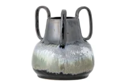 Vase „Obsidia“ – Steingut in Schwarz