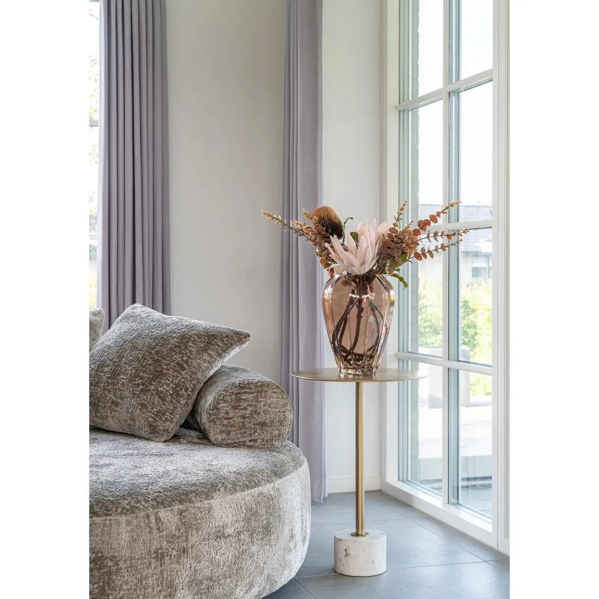 Vase „Oliviera“ – Rauchbraunes Glas