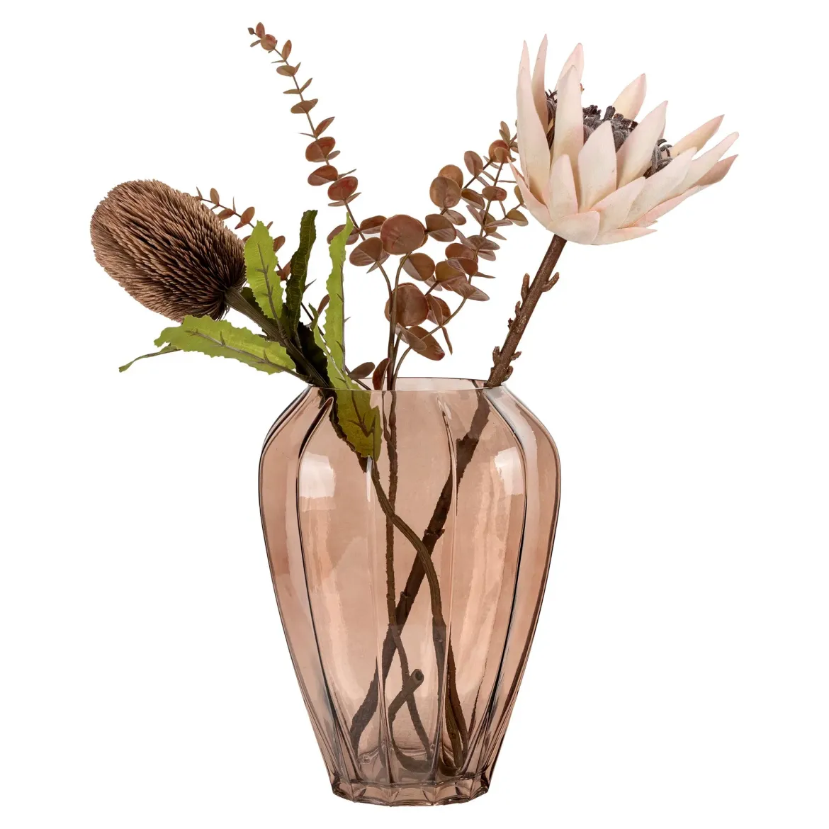 Vase „Oliviera“ – Rauchbraunes Glas