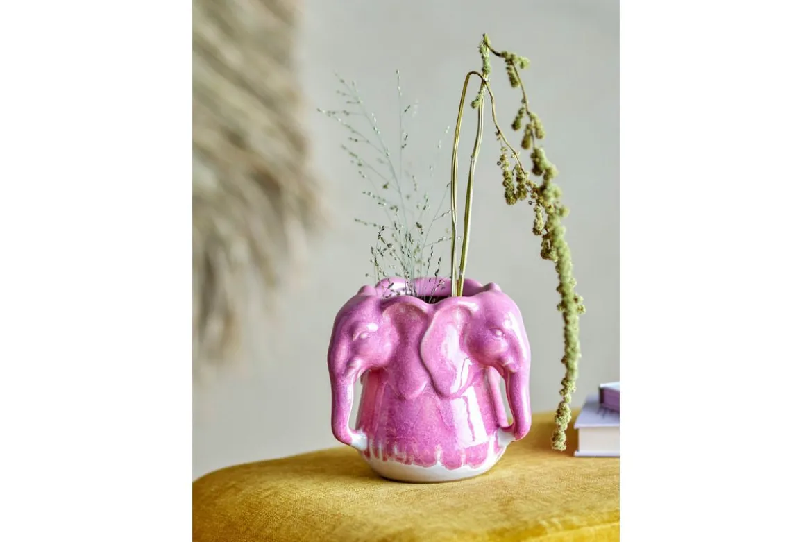 Vase „Pink Elefant“ – aus Steingut