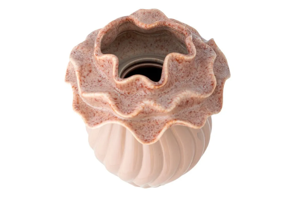 Vase „Rosélia“ – Roséfarbenes Steingut
