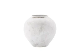 Vase „Sferra“ Ø 25 cm – Beige mit Struktur