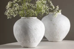 Vase „Sferra“ Ø 25 cm – Beige mit Struktur