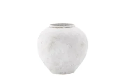 Vase „Sferra“ Ø 25 cm – Beige mit Struktur