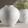 Vase „Sferra“ Ø 28 cm – Beige mit Struktur