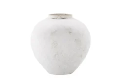 Vase „Sferra“ Ø 28 cm – Beige mit Struktur