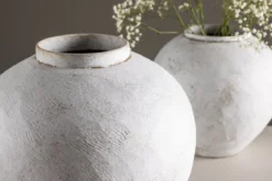 Vase „Sferra“ Ø 28 cm – Beige mit Struktur