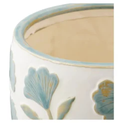 Vase Solvira - aus Keramik mit Blumenmotiv