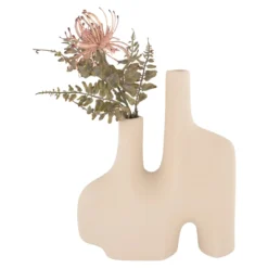 Vase „Sorelia“ – Sandfarbenes Keramik-Design