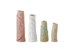Vase „Tavik“ – Steingut mit reaktiver Glasur (4er-Set)