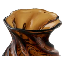 Vase Terra – Rauchbraunes Glas mit Drehoptik
