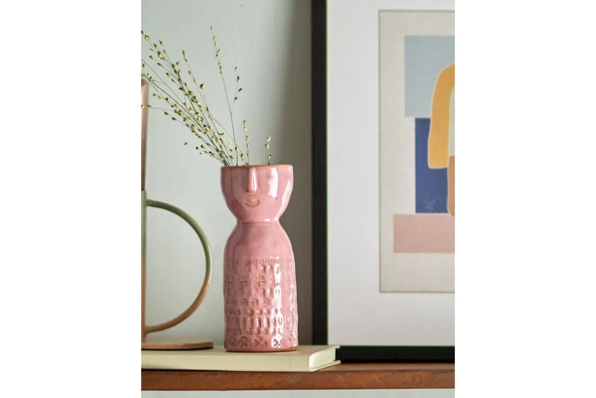 Vase Yara - Pink, aus Steingut