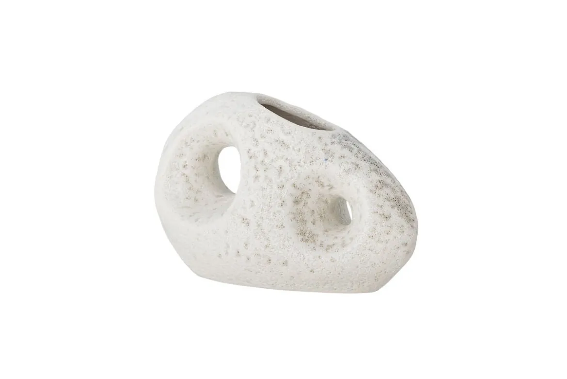Vase Zola - Weiß, aus Steingut, breit