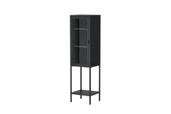 Vitrine Tero - in Schwarz mit Glasfront