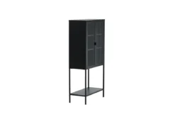 Vitrine Varda - in Schwarz mit Glastüren
