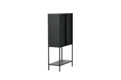 Vitrine Varda - in Schwarz mit Glastüren