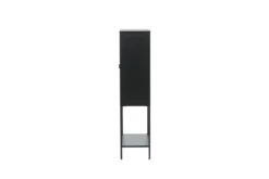 Vitrine Varda - in Schwarz mit Glastüren