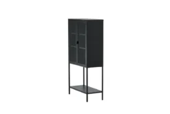 Vitrine Varda - in Schwarz mit Glastüren