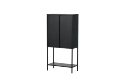 Vitrine Varda - in Schwarz mit Glastüren