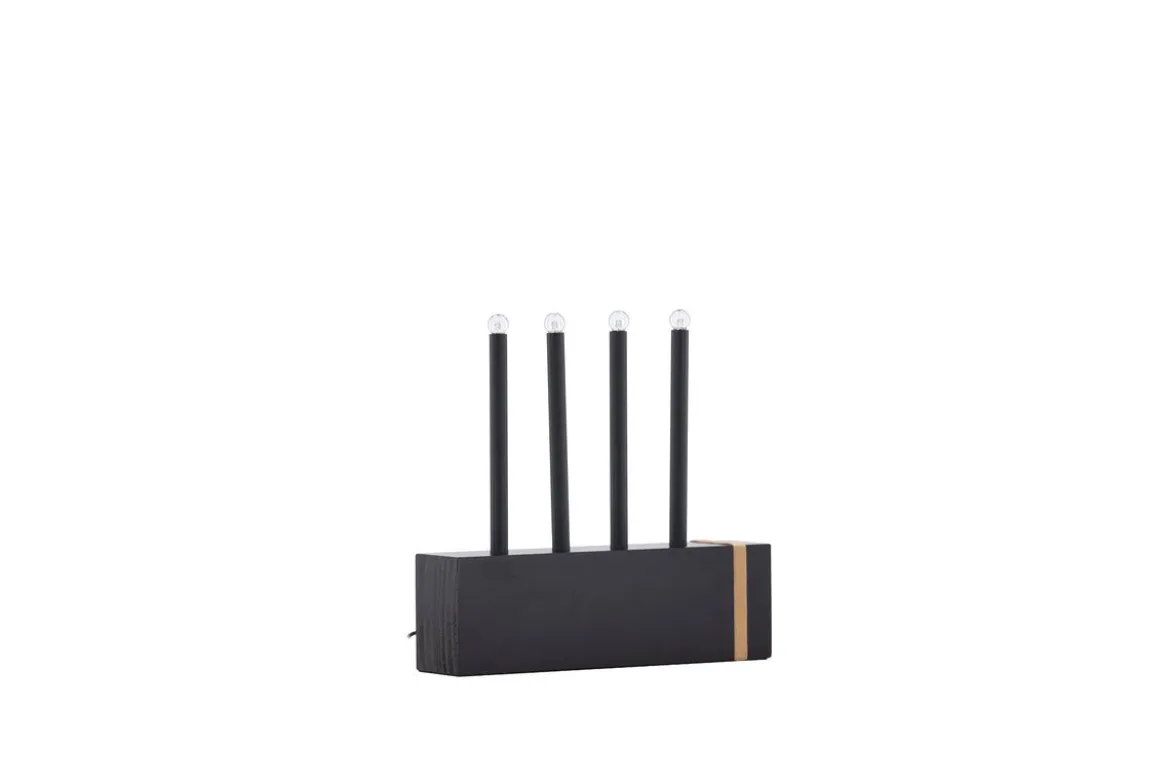 Weihnachtsbeleuchtung Mira - in Schwarz mit 4 Kerzen