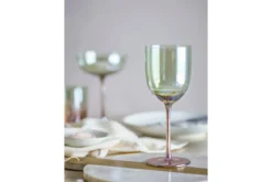Weingläser Celeste – Glas in Bronze mit Perlmuttrand (4er-Set)