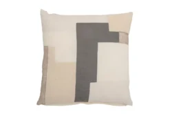 Zierkissen Berge – Patchwork-Design in Naturton