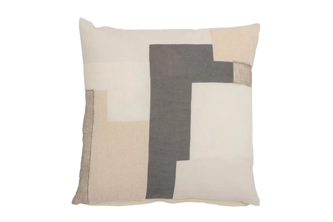 Zierkissen Berge – Patchwork-Design in Naturton