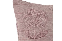 Zierkissen Brea – Baumwollkissen in Violett mit Stickerei