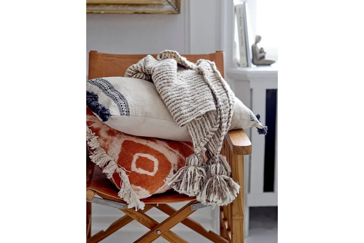 Zierkissen Charles – Baumwollkissen in Orange mit Batikmuster
